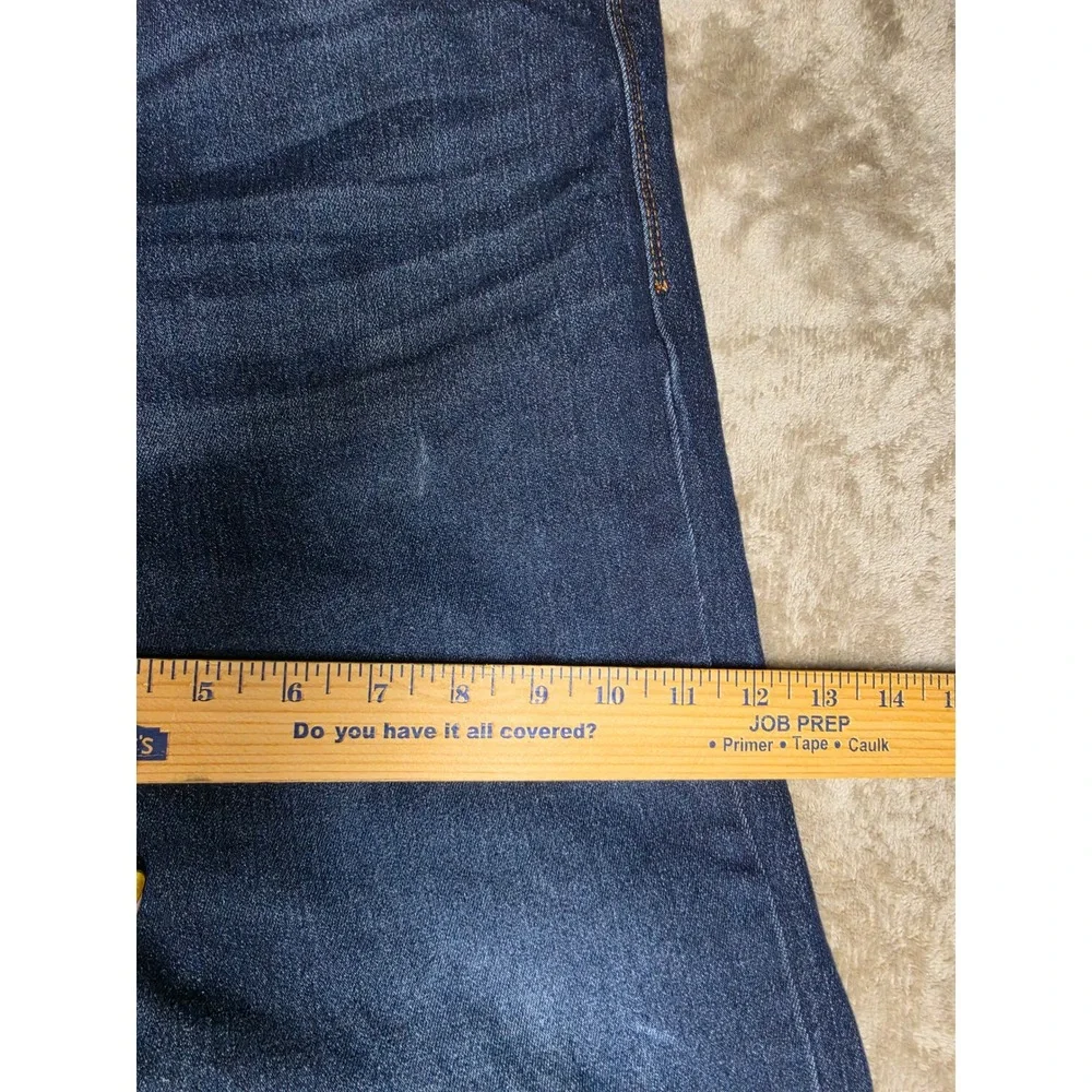 MBX Mens Athletic Fit Dark Wash Denim Jeans Blue W36 L32 Whiskered Stretch